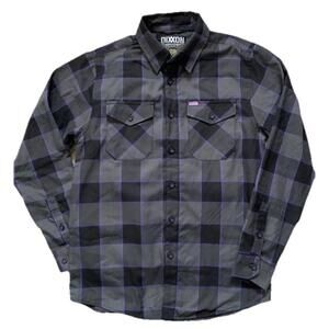 Dixxon The Gift Flannel Shirt LT Large Tall Purple Gray Plaid